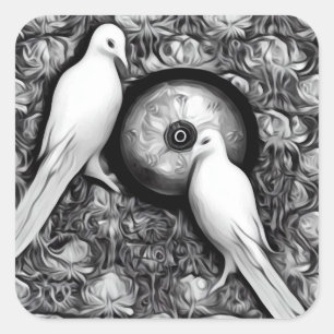 2 Duiven Vierkante Sticker