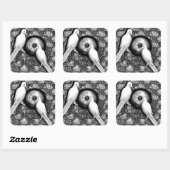 2 Duiven Vierkante Sticker (Vel)