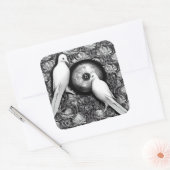 2 Duiven Vierkante Sticker (Envelop)