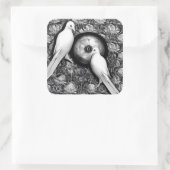 2 Duiven Vierkante Sticker (Tas)