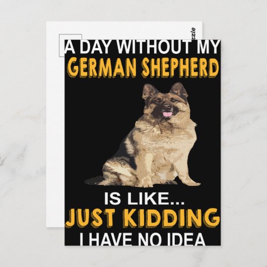 2 Een dag zonder mijn Duitse herder is als gewoon Briefkaart (Voorkant / Achterkant)