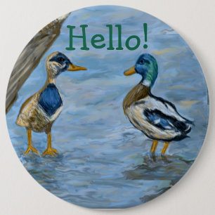 2 Eenden in een gesprek Ronde Button 6,0 Cm