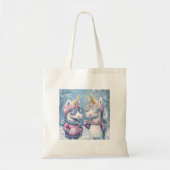 2 Eenhoorn in sneeuwoutfit Tote Bag (Voorkant)