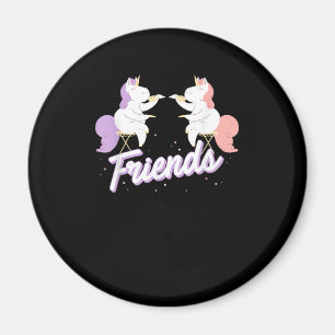 2 Eenhoorns Drink Tea Shirt, Beste Vrienden Matchi Magneet