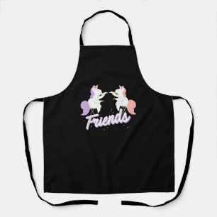 2 Eenhoorns Drink Tea Shirt, Beste Vrienden Matchi Schort