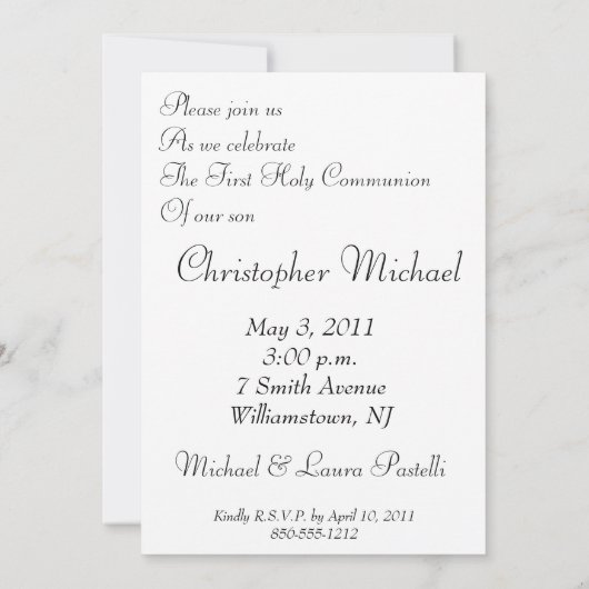 2, Eerste Heilige Communie Kaart (Achterkant)