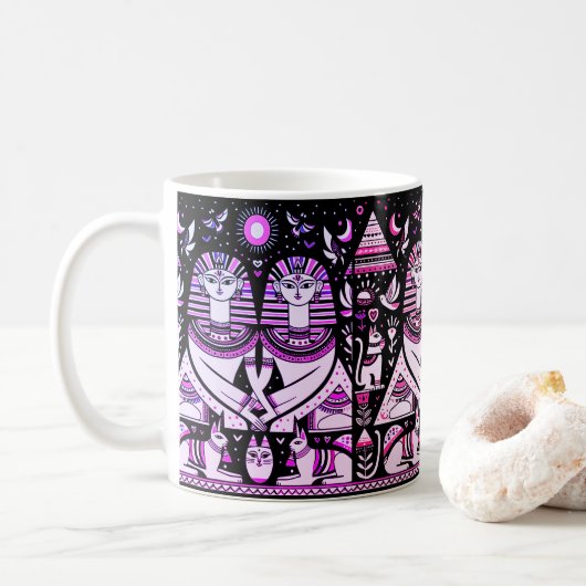 2 Egyptenaren met katten Koffiemok (Met donut)