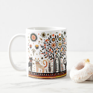 2 Egyptische katten met piramides Koffiemok