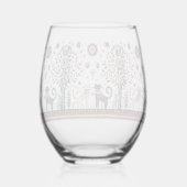 2 Egyptische katten met piramides Wijnglas Zonder Voet (Achterkant)