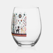 2 Egyptische katten met piramides Wijnglas Zonder Voet (Links)