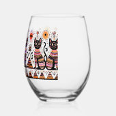 2 Egyptische katten met piramides Wijnglas Zonder Voet (Links)