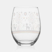 2 Egyptische katten met piramides Wijnglas Zonder Voet (Achterkant)