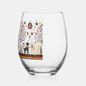 2 Egyptische katten met piramides Wijnglas Zonder Voet (Links)