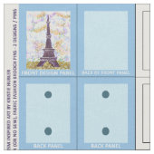 2 Eiffel Tower Pointillism Brooch Pattern fabric Stof (Close Up)