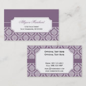 #2 Elegant  Dusty Paars White Damask Visitekaartje (Voorkant / Achterkant)