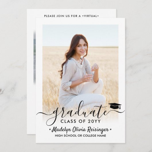 2 Elegant script voor virtuele fotografie Kaart (Voorkant / Achterkant)