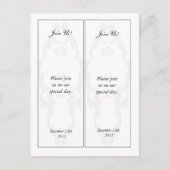 2 Elegant Wit/Zilver Save the Date Bladwijzer Aankondigingskaart (Voorkant)