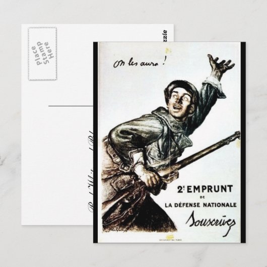 2 Emprunt de La Defense Nationale Briefkaart (Voorkant / Achterkant)