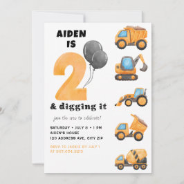 2 en graven het verjaardagsfeestje uitnodiging jon