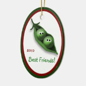 2 Erwten in een paarse keramische keramiek Keramisch Ornament (Links)