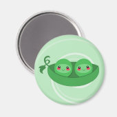 2 ERWTEN in een PEUL - magneet (Voorkant / Achterkant)