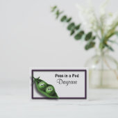 2 Erwten in een peul Visitekaartjes voor kinderopv (Staand voorkant)