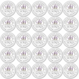 2" Etiket honing met naam en lavender Sticker