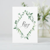 #2 Eucalyptus Envy Waterverf RSVP Kaartje (Staand voorkant)