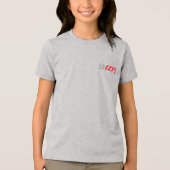 "2 EZY" kinder rode en grijze logo op een licht t- Tri-Blend Shirt (Voorkant)