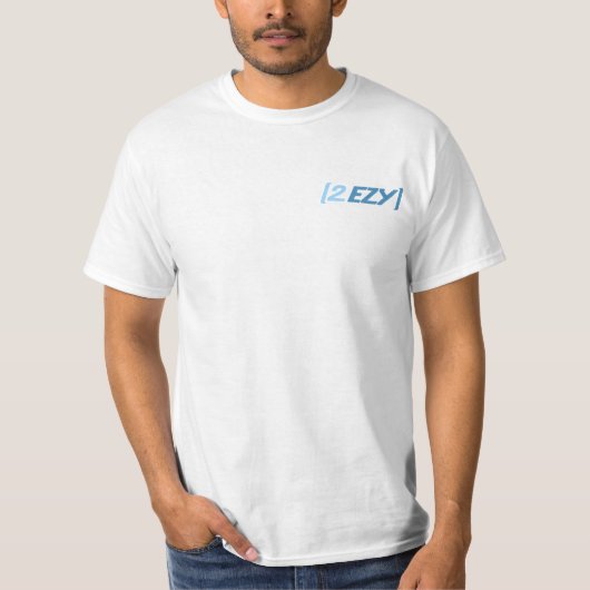"2 EZY" mannen blauw tweezijdig polio shirt (Voorkant)