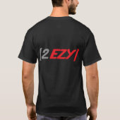 "2 EZY"-mannen grijs en rood 2-zijdig zwart t-shir T-shirt (Achterkant)