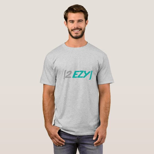 2 EZY mannen groen & grijs logo t-shirt (Voorkant volledig)