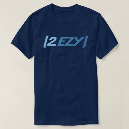 2 EZY mannen logo blauw op marine t-shirt (Design voorkant)