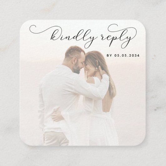 2 Faded Foto's QR Code Website Online Bruiloft RSV Informatiekaartje (Achterkant)