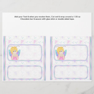 2 Fairy Birthday Custom Snoep Bar wrappers Flyer