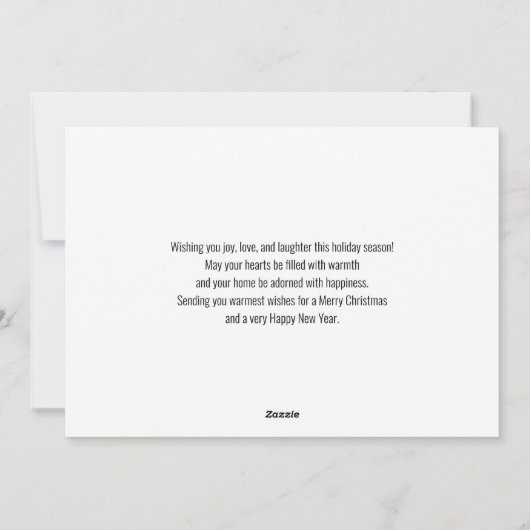 2 Familie Foto's Collage Naam Merry Christmas Feestdagenkaart (Achterkant)