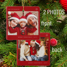 2 familiefoto's eenvoudig Kerstmis Minimale plezie