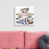 #2 Fantasie cowgirl Canvas Afdruk (Insitu (Woonkamer))