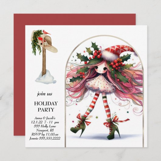 *~* 2 Fantasy Schattigee Sweet Woman Elf Kaart (Voorkant / Achterkant)