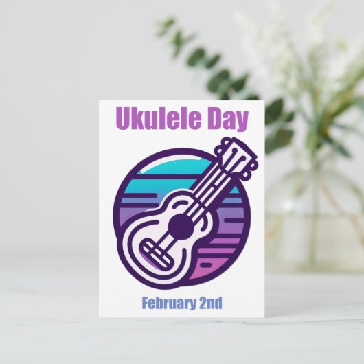 2 feb. - Ukelele Dag Briefkaart (Staand voorkant)