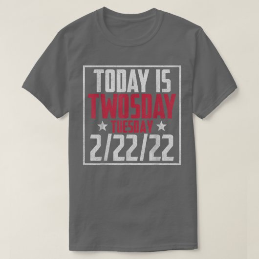 2 februari 2022 2222 22 Happy Twosday 2022 2s Day T-shirt (Design voorkant)