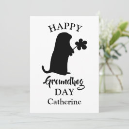 2 februari | Happy Groundhog Day Persoonlijke naam Feestdagenkaart