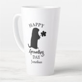 2 februari | Happy Groundhog Day Persoonlijke naam Latte Mok (Linkerhoek)