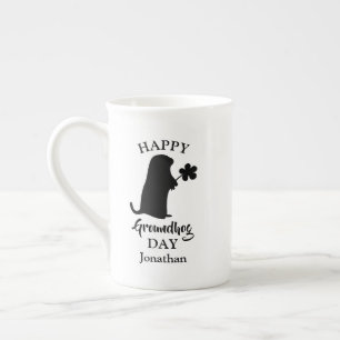 2 februari Happy Groundhog Day Persoonlijke naam Porselein Kop