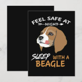 2 Feel Safe At Night Sleep With A Beagle Kaart (Voorkant / Achterkant)