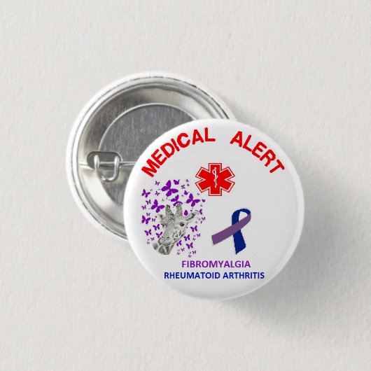 2 Fibromyalgie en reumatoïde artritis Button (Voorkant /achterkant)