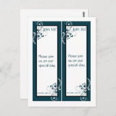 2 filigraan marine / witte bruiloft Bladwijzer Briefkaart (Voorkant / Achterkant)