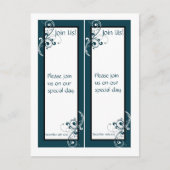 2 filigraan marine / witte bruiloft Bladwijzer Briefkaart (Voorkant)