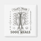 2 Fishes 5 Breads Jesus Feeds The 5000 Christian B Magneet (Voorkant)