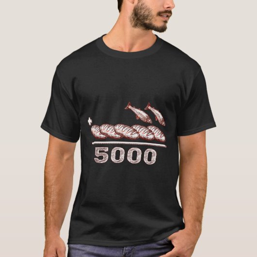 2 Fishes 5 Breads Jesus Feeds The 5000 Christian B T-shirt (Voorkant)